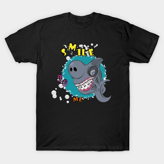 Smile Shark T-Shirt by enzosam